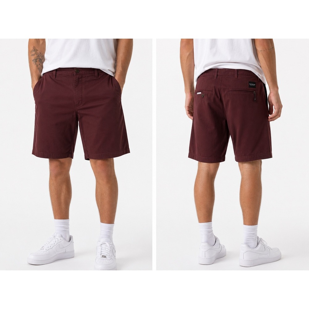 Quiksilver Amphibian Shorts Mens 32 Burgundy Hybrid Quick Dry Boardshorts Surf